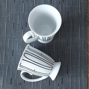 Indigo "Love" Black and White Artistic Mug Set